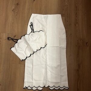 Vici white and black Ensemble with Scalloped Design